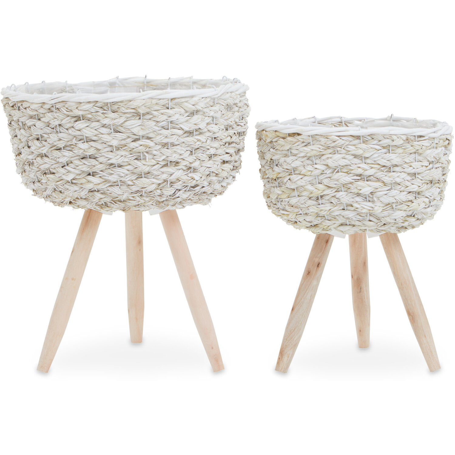 Lentigo Set Of Two White Planters - White
