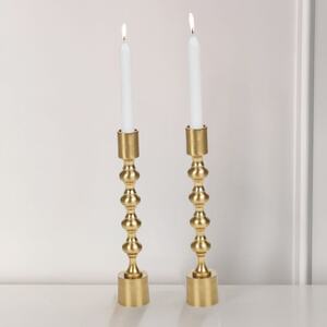 Elegant Candlestick Holders - 23x6x6cm - Gold - Set of 2