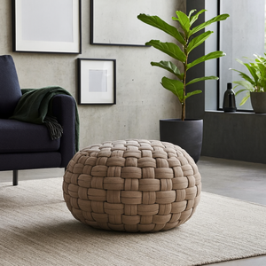 Noto Tube Hand Knitted Cotton Pouffe Footstool