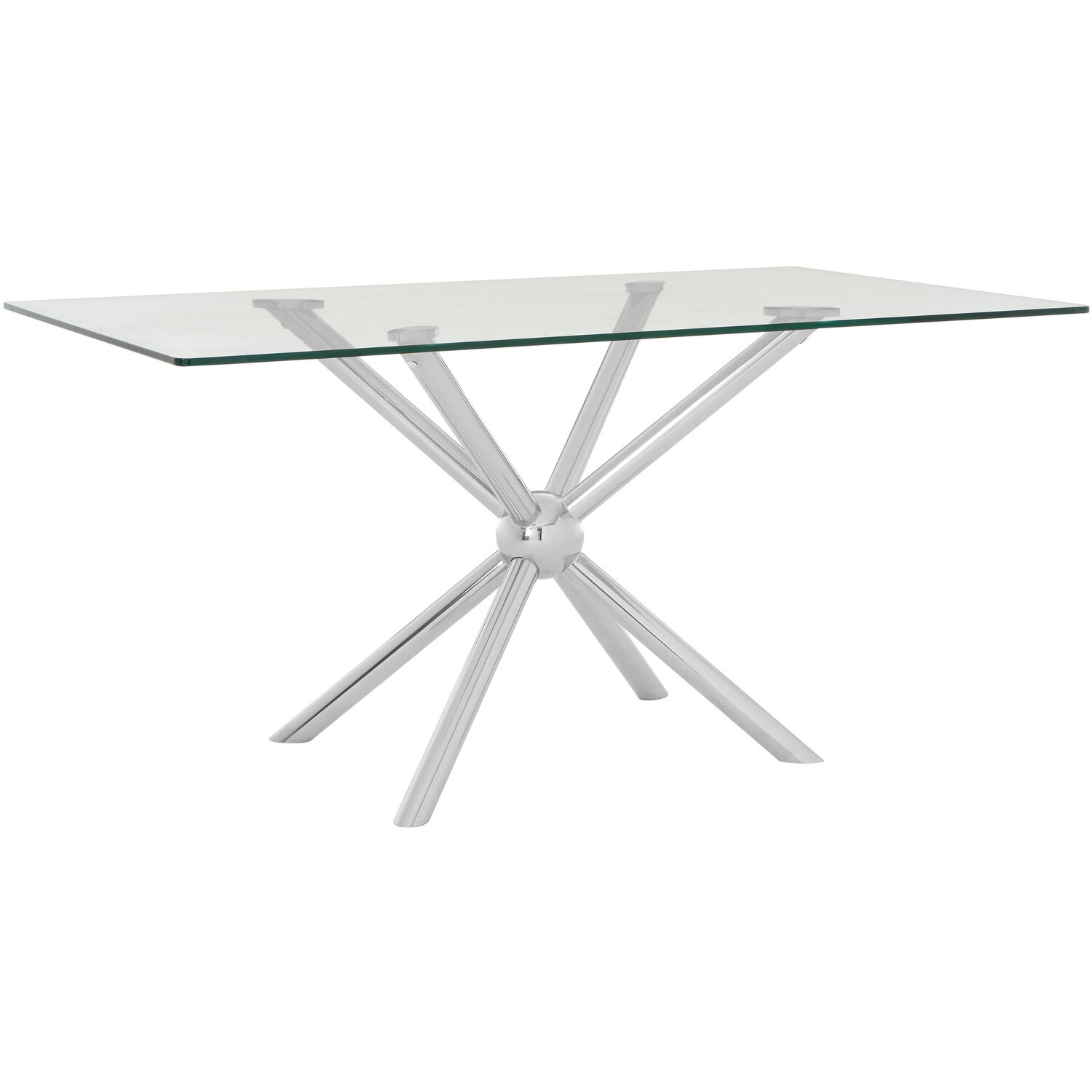 Novo Rectangular Silver Dining Table - Silver