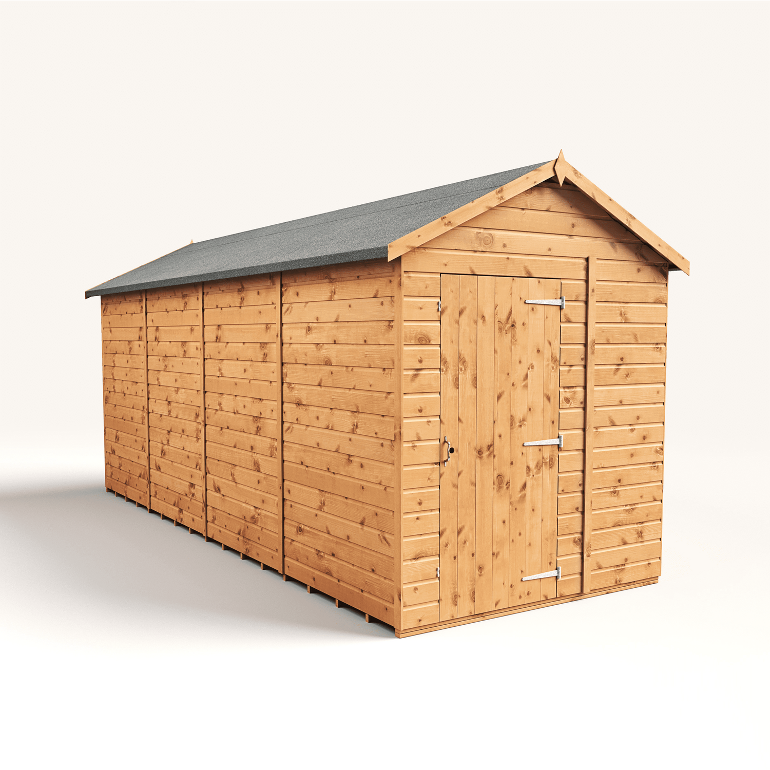 Empire 6x16 Modular Apex Garden Shed with a Single Door - Brown