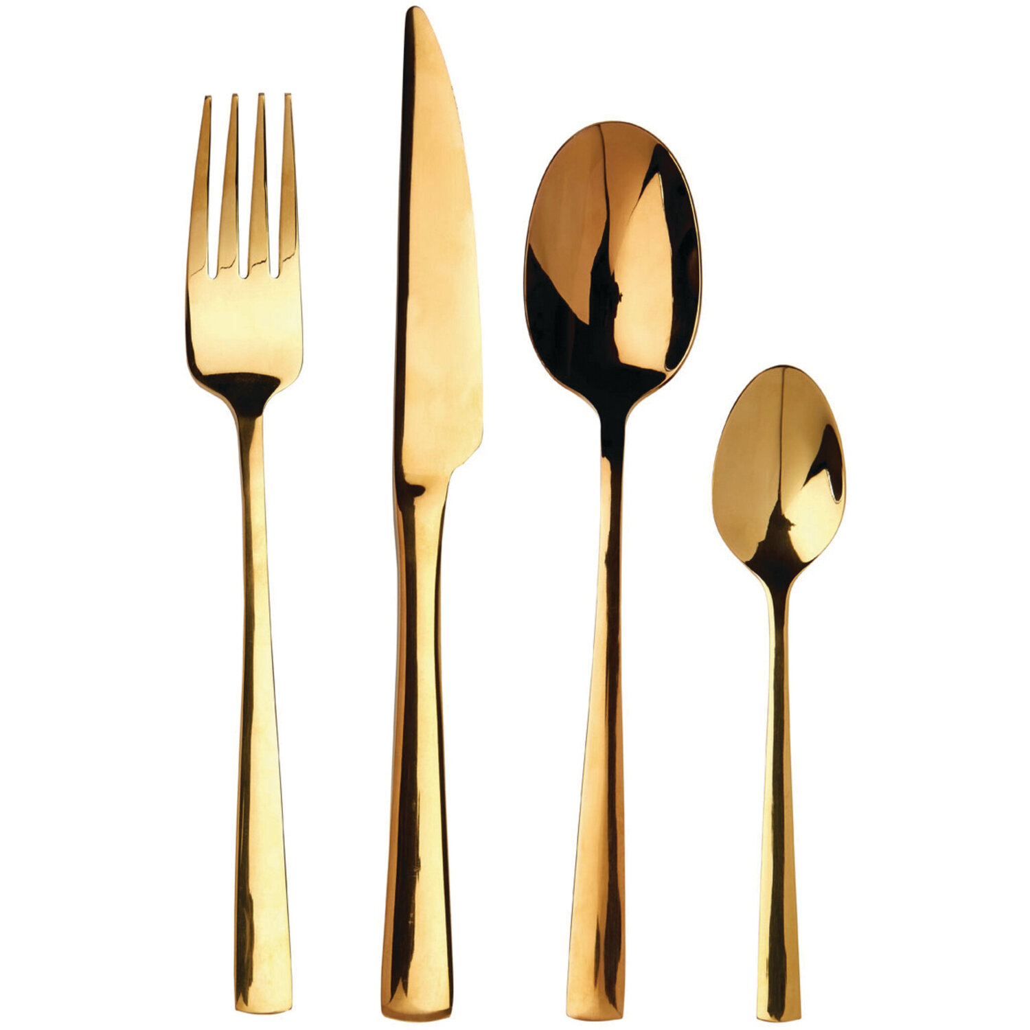 Avie Glow 16 Piece Gold Cutlery Set - Gold