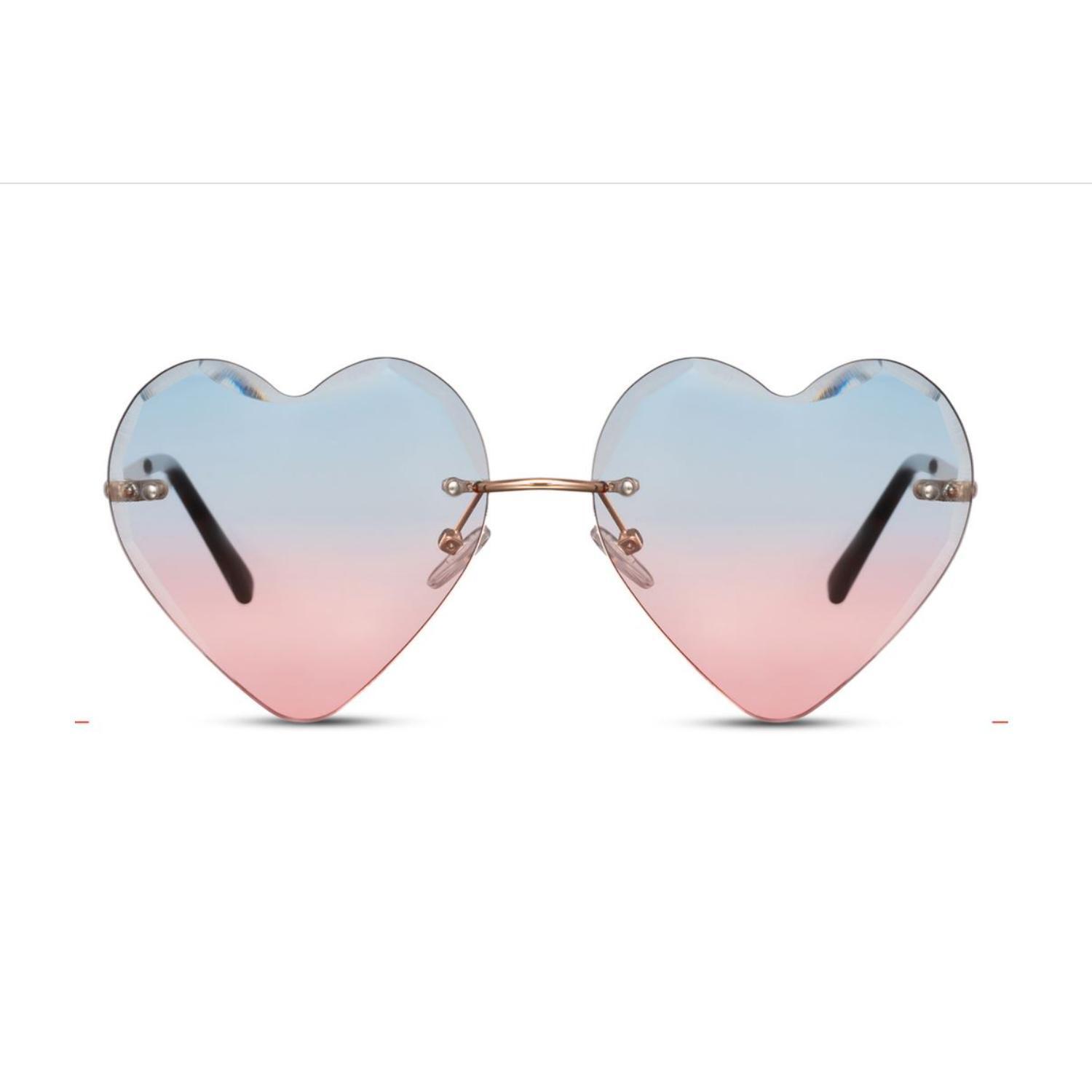 Sunglass Station Vintage Heart Unisex Sunglasses - Gold