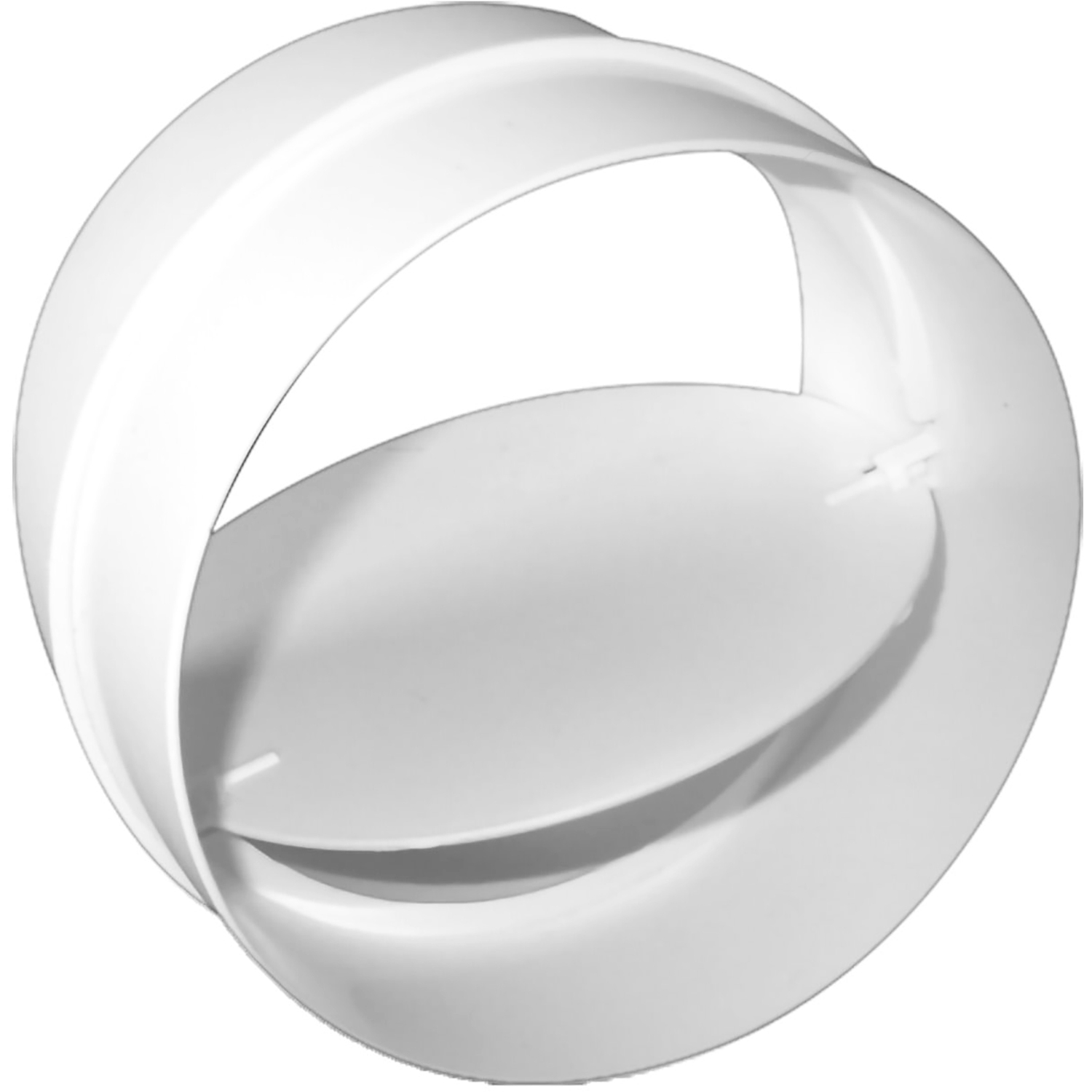 Spares2go Universal Round Duct Valve Connecto - White