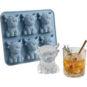 Highland Cow Ice Mold Cute 3D Silicone Ice Cube Tray