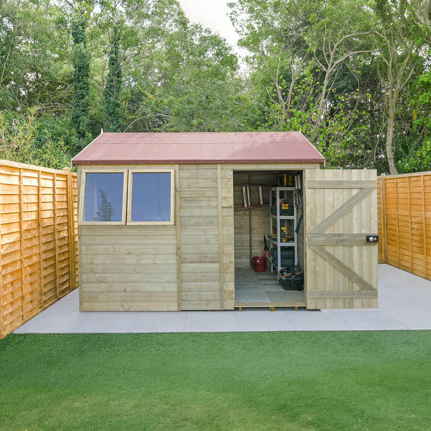 Timberdale T&G Pressure Treated 10x6 Reverse Apex Shed - Installation Included / Without Base
