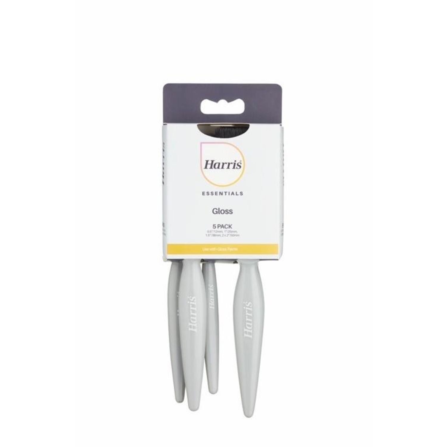 Harris Essentials Gloss Paint Brush Set (Pack Of 5) - White