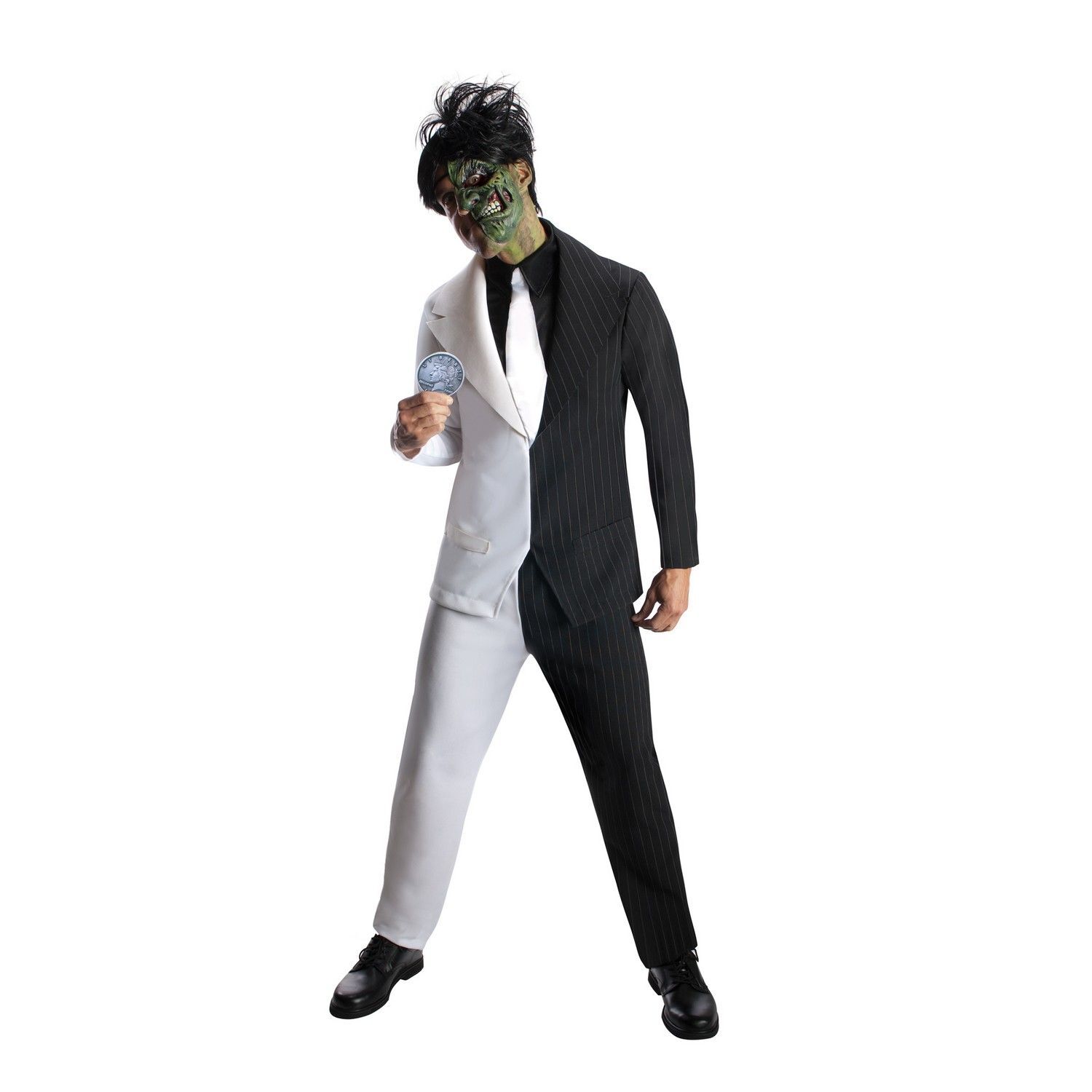 Bristol Novelty Mens Two Face Costume - Grey/Black/White / Xl