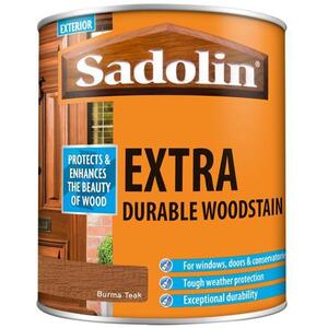 Sadolin Extra Durable Woodstain Burma Teak 1 Litre - 5028551 - For Exterior Wood