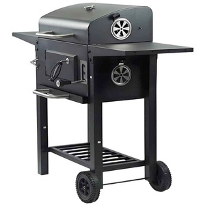 Large Portable Charcoal BBQ Grill with Warming Rack Outdoor Garden Smoker Steel