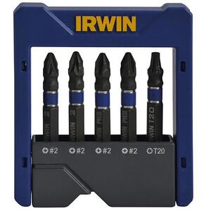 IRWIN Impact Screwdriver Pocket Bit Set Of 5 Pozi/Phillips/Torx