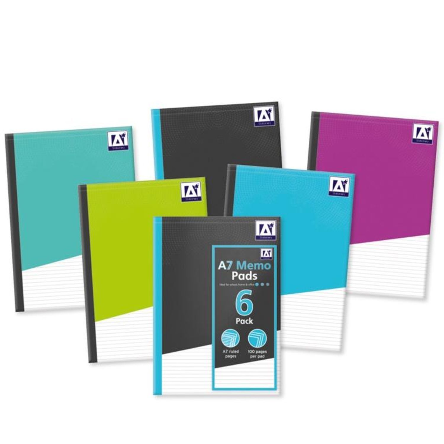 Ig Design A7 Memo Pad (Pack Of 6) - Multicoloured