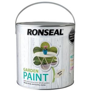 Ronseal Garden Paint White Ash 2.5 Litre - Exterior Wood, Garden Paint