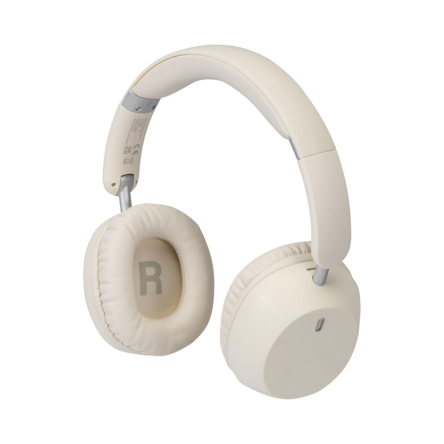 Floso Hoggar Foldable Recycled Plastic Over Ear Headphones - White