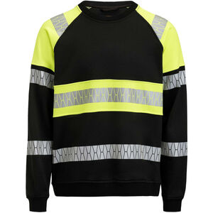 Black/Hi Vis Yellow / S Jobman Mens High-Vis Raglan Sweatshirt shot 15482694