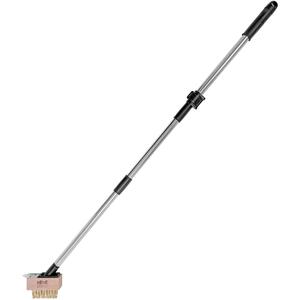 Telescopic Long Handle Weed Brush - 135cm - Chrome/Black