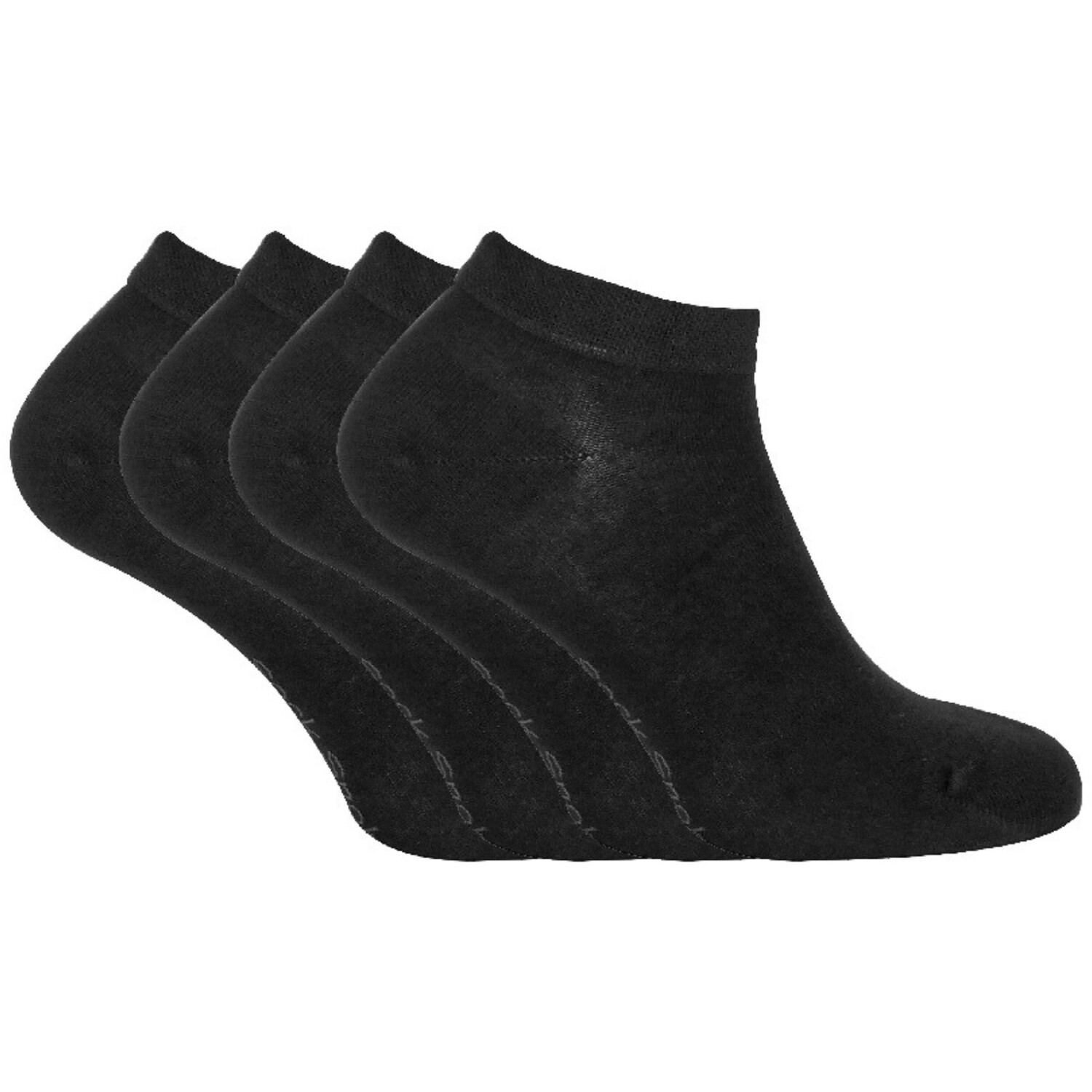 Sock Snob 4 Pack Mens Luxury Bamboo Low Cut Trainer Socks - Black