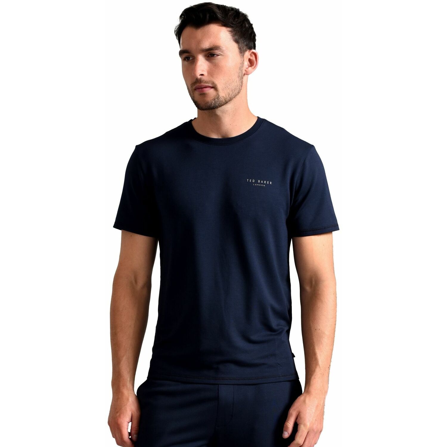 Ted Baker Mens Short Sleeve Luxury Pyjama Top Loungewear T-Shirt - Navy / M