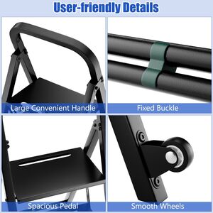2-in-1 Hand Truck 3-Step Ladder Cart