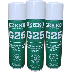 Gekko G25 Carpet Spray Adhesive 3x500ml Non-Chlorinated Low Odour Fast Drying.