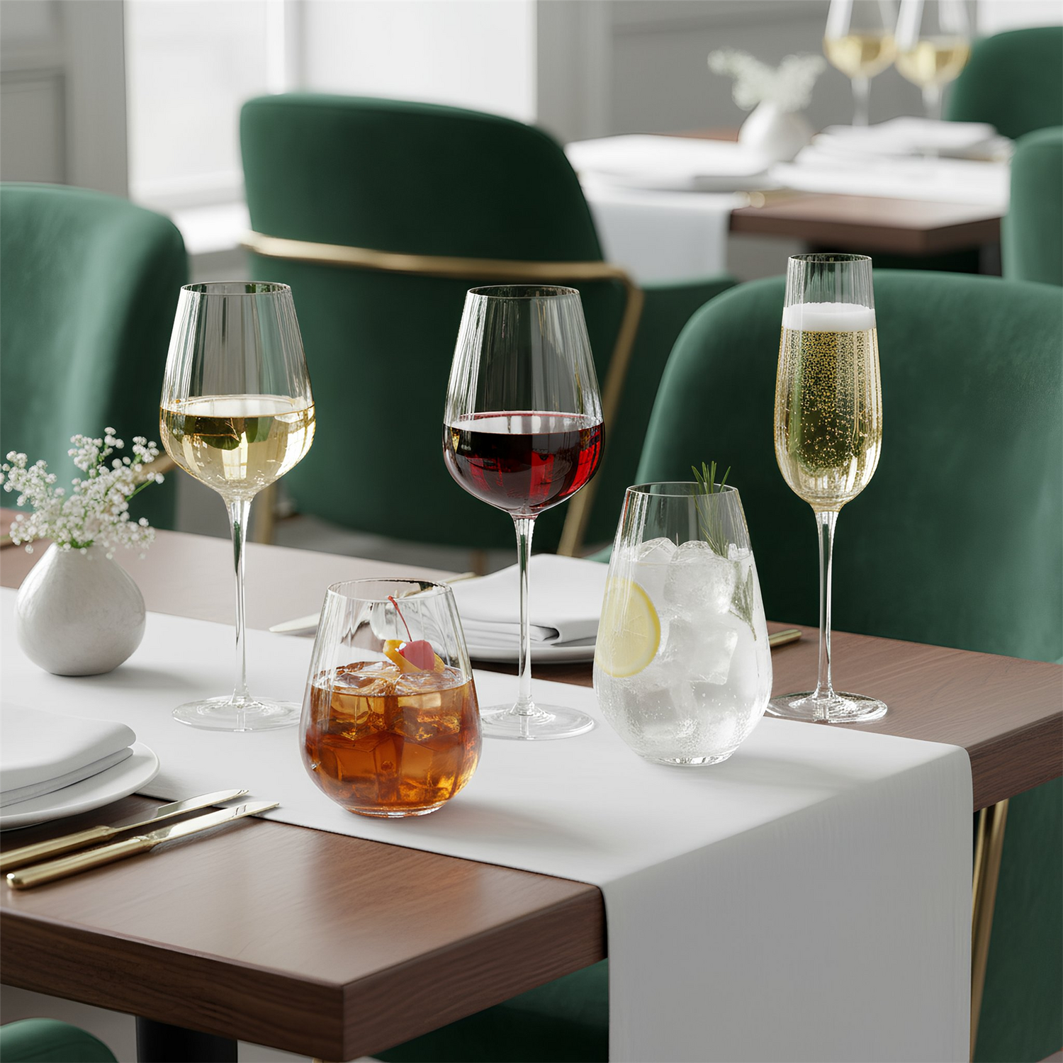Image of Kensington Optic Crystal Champagne Flutes -&hellip;