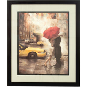 City Framed Couple Under Umbrella Wall Art
