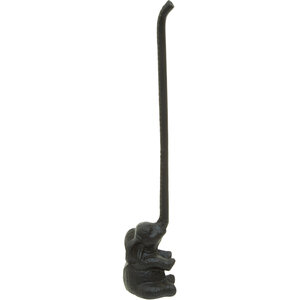 Fauna Black Metal Elephant Toilet Roll Holder