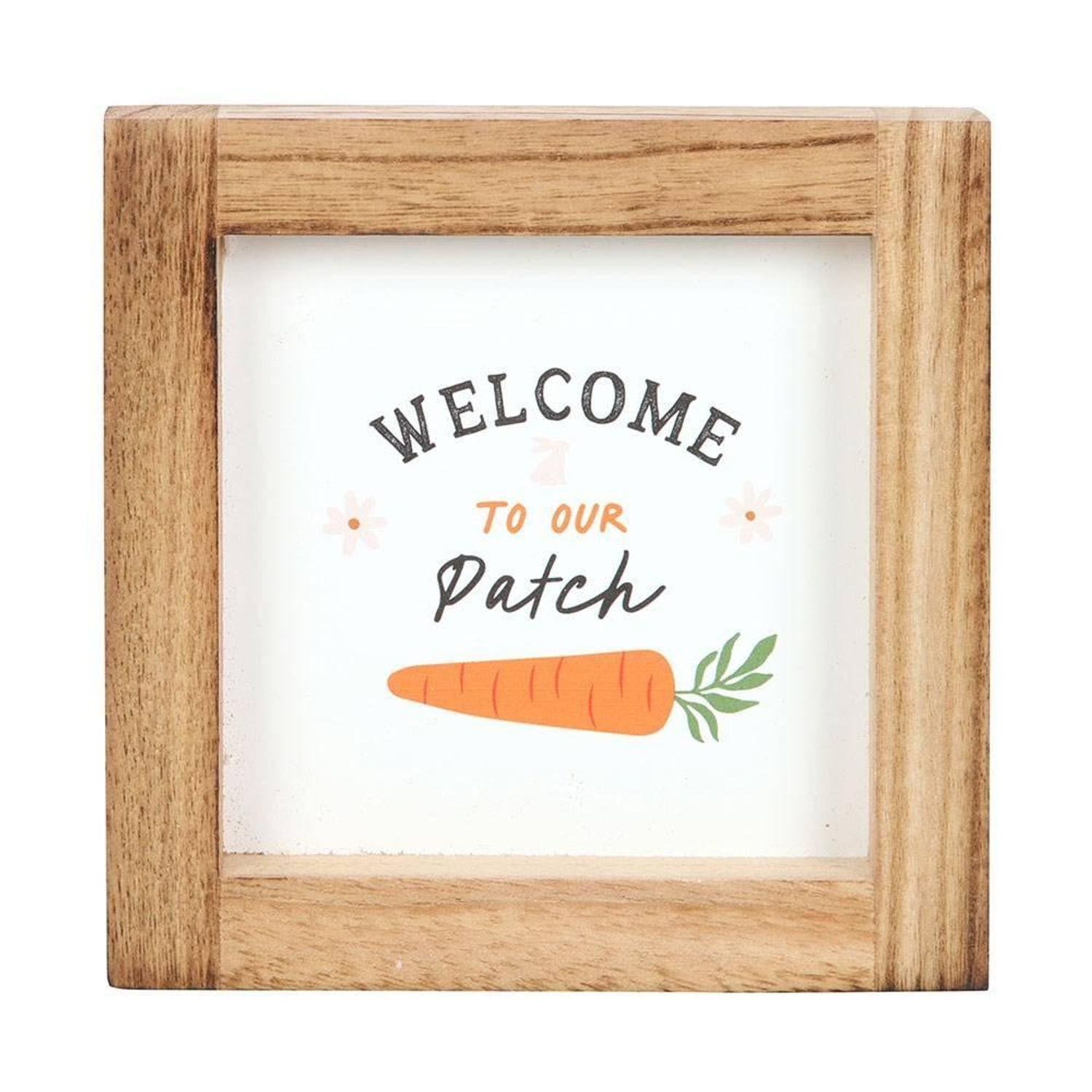  - Something Different Welcome To Our Patch Wooden Framed Plaque White/brown (One Size) - Image 3