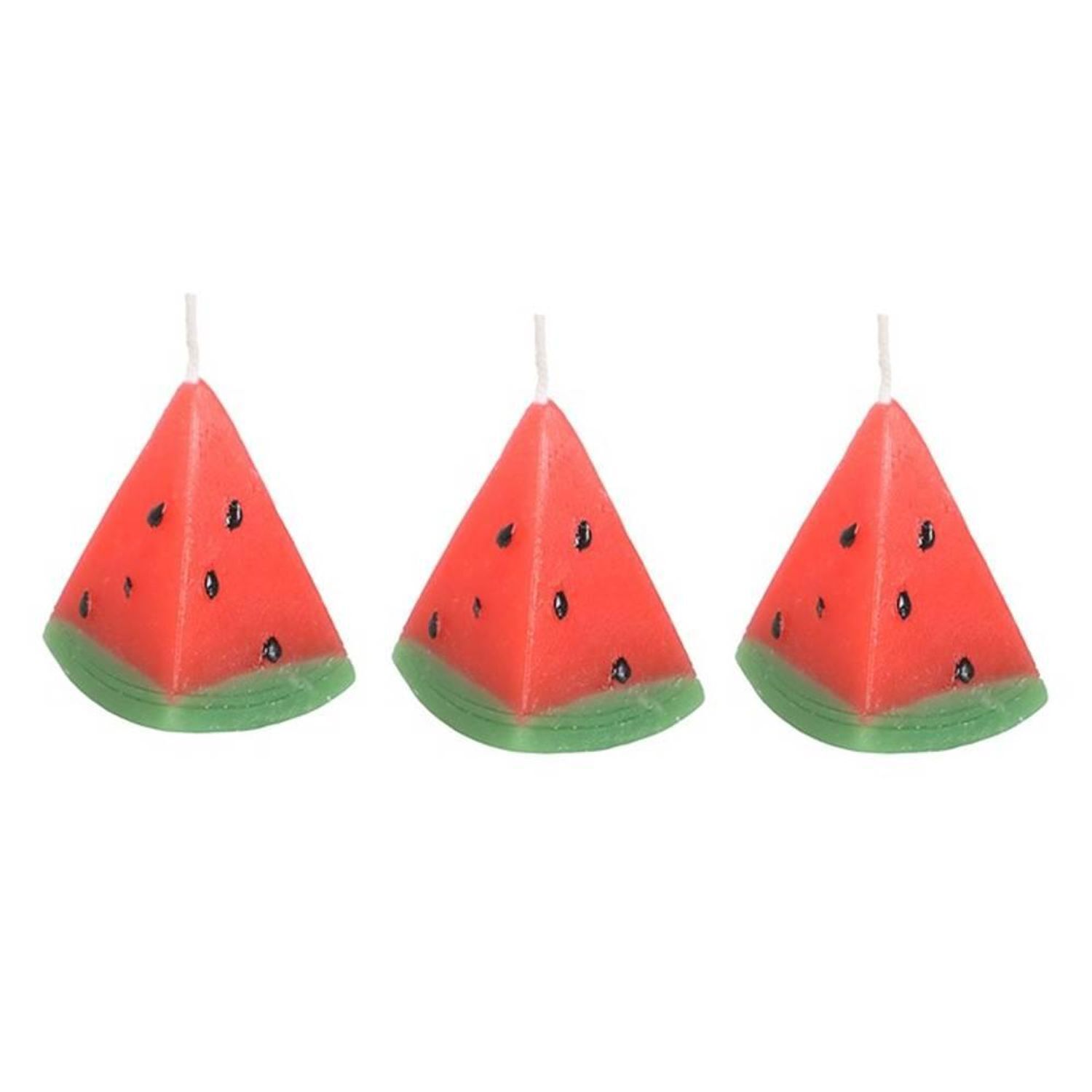 Something Different Watermelon Shaped Candle (Pack Of 3) - Red/Green