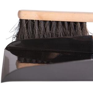 Fireplace Dustpan & Brush Set - Black Gloss