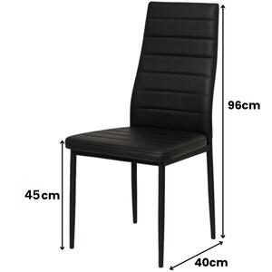 Modern Dining Table with 6 Black faux leather padded Chairs Kitchen Furniture
