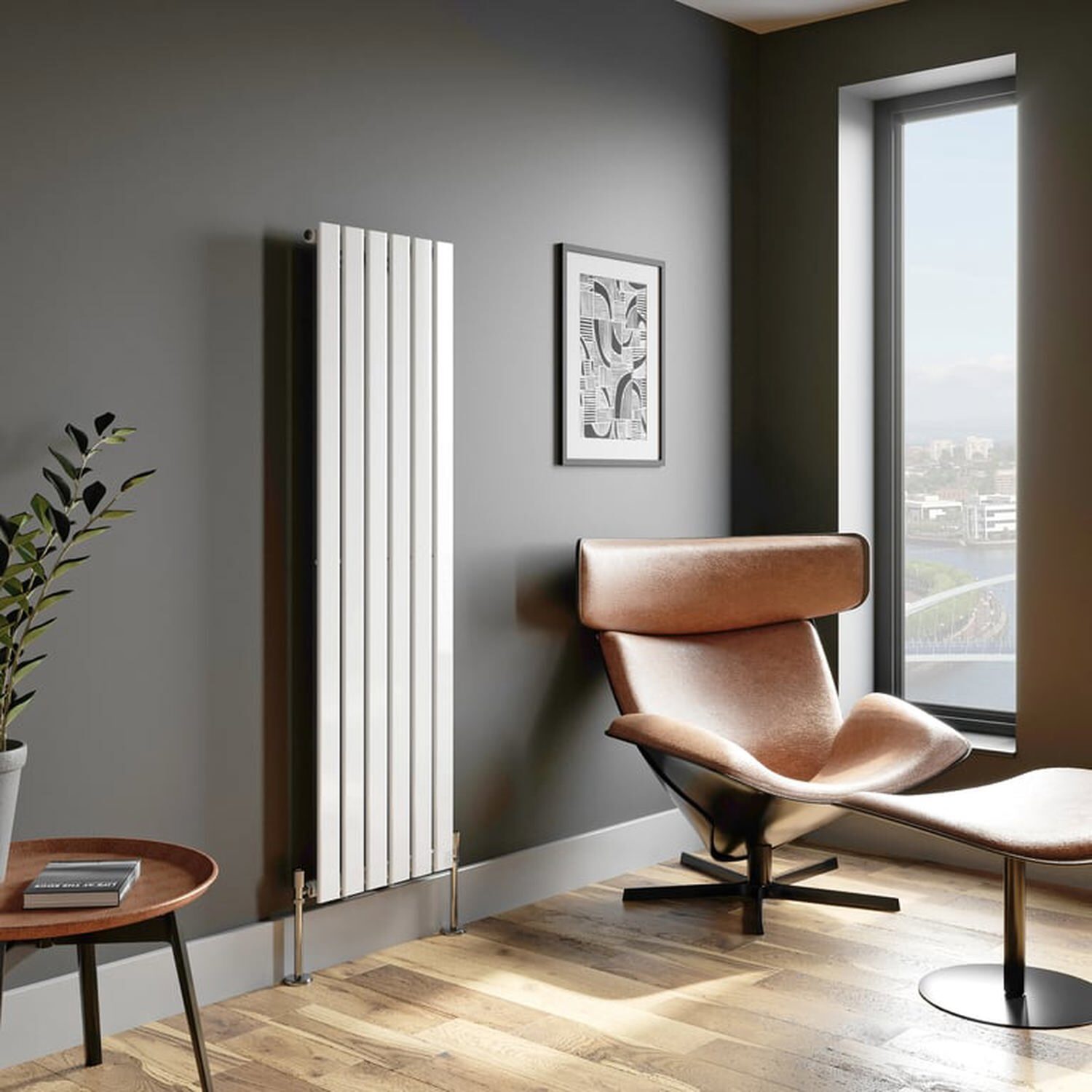 Temprazo Horizontal Single Flat Panel Designer Radiator - 600 X 605Mm White - White / 1600Mm / 455Mm / 52Mm