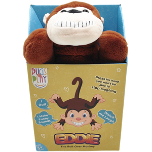 Pugs at Play Eddie Roll Over Monkey Interactive Plush Toy