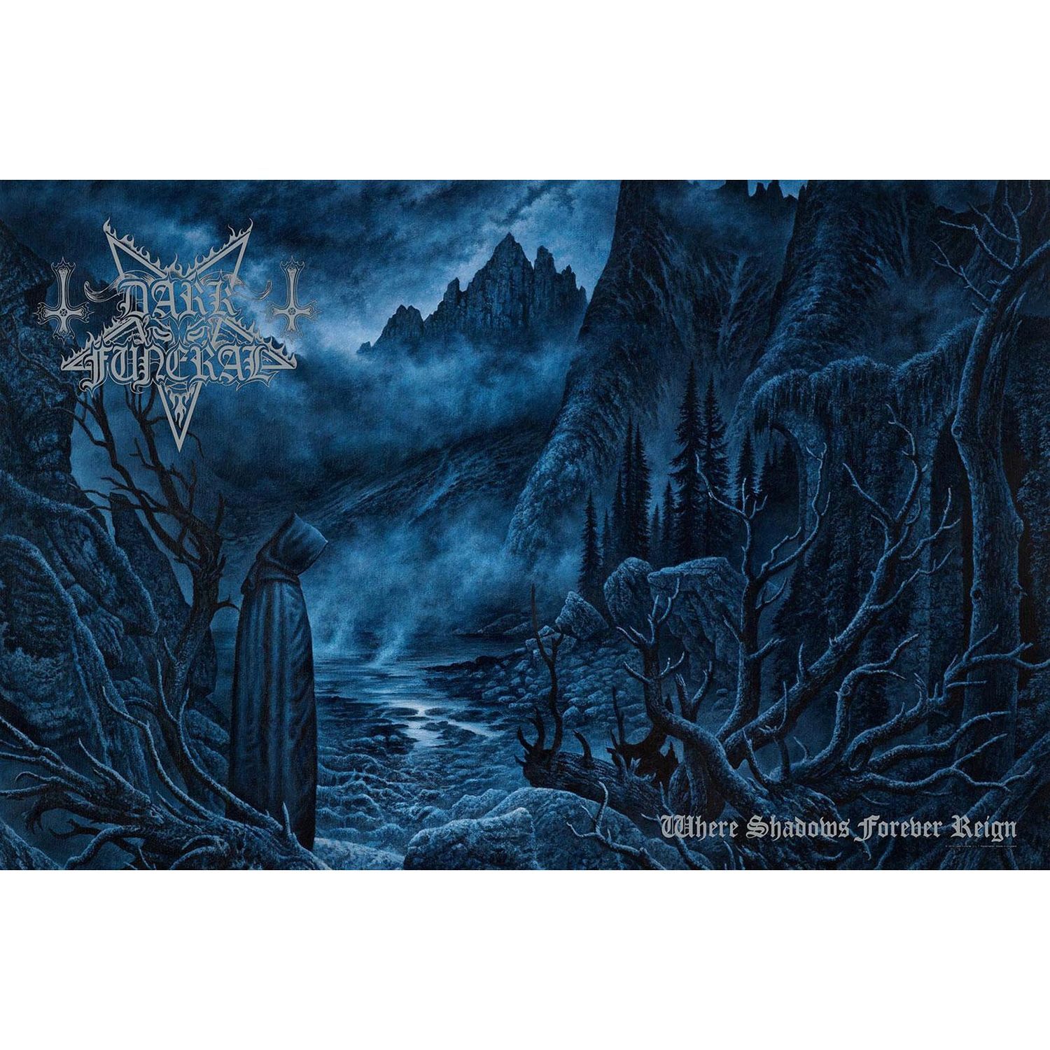 Dark Funeral Where Shadows Forever Reign Textile Poster - Blue/Black