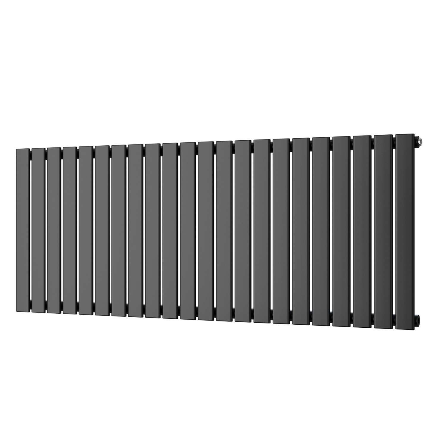 Uk Radiators Typhoon - Black Vertical Radiator Single Panel - Feet Included - Black / 1496Mm / 600Mm