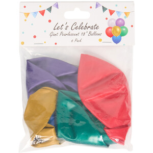 Pack of 6 Giant Metallic Balloons
