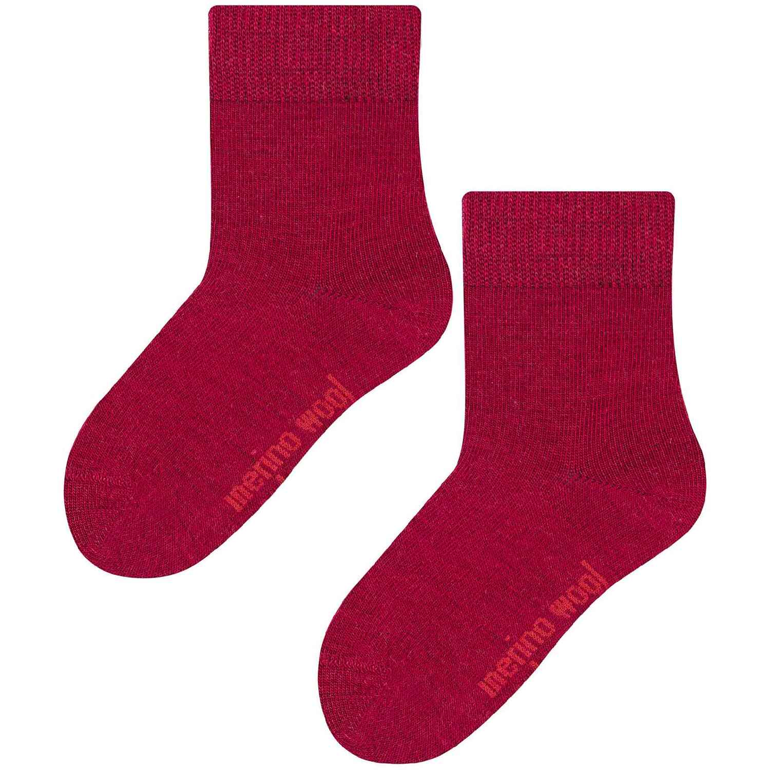 Steven 1 Pack Kids Warm Ribbed Merino Wool Socks For Winter - Red / 7-10 Years