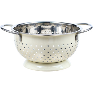 Buckingham Stainless Steel Hemisphere Colander Strainer 1.5 L 18.0 Centimetres Cream
