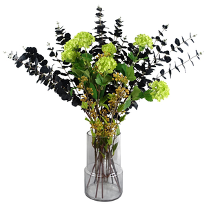Pack Of 6 Yellow Berry Stems With Silk Leaves
