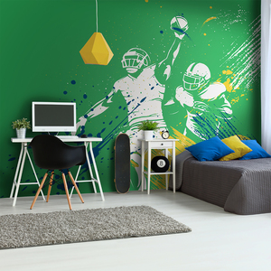 American Footballers Paint Splash - Green