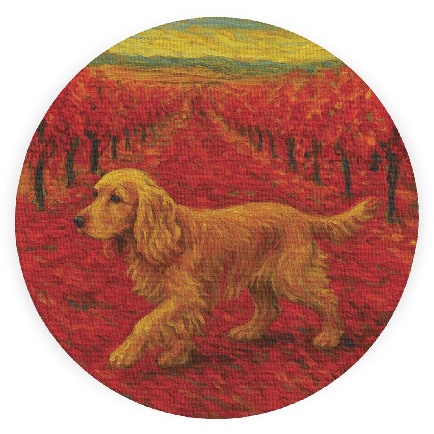 Image of Van Gogh Cocker Spaniel Textured Glass&hellip;