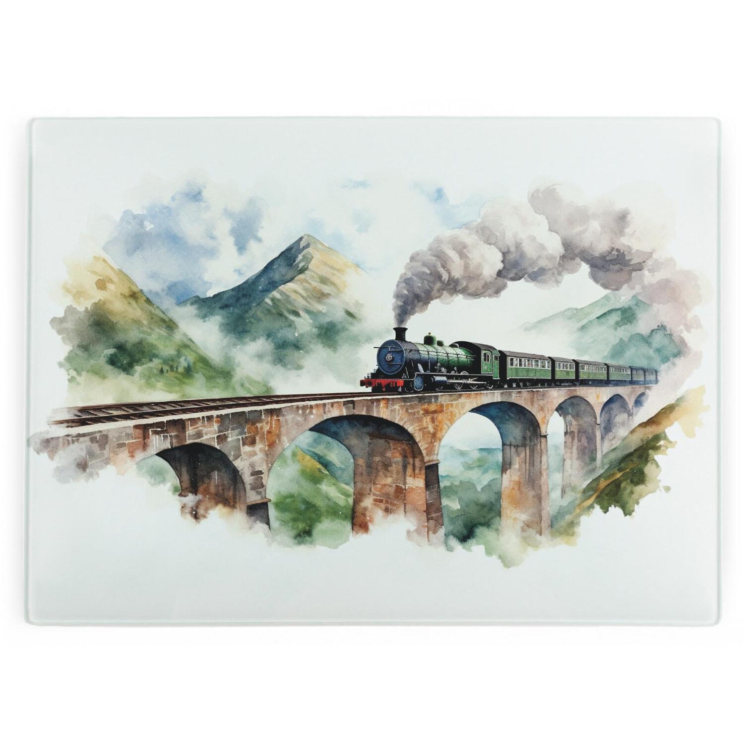 Image of Steam Train Rectangular Large Glass Worktop&hellip;