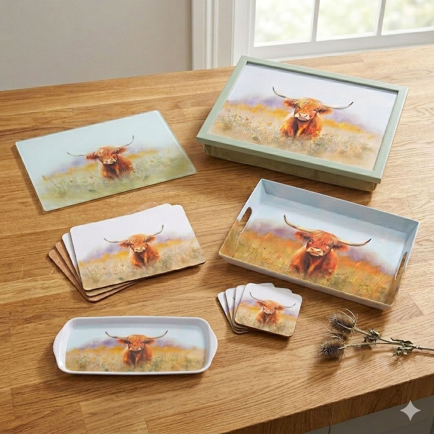 Image of Highland Cow Tableware Dinner Set Kitchen&hellip;