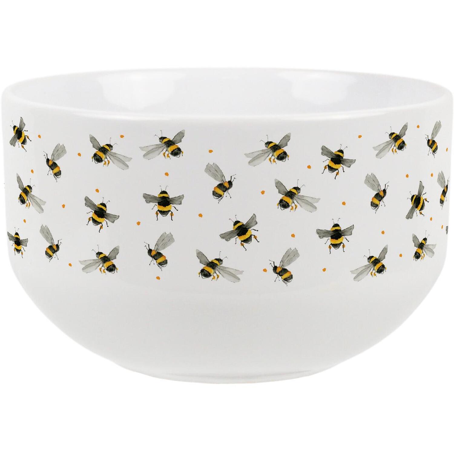 Image of Watercolour Bees Ceramic Bowl - Yellow&hellip;