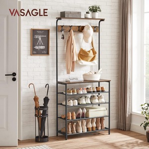 VASAGLE Hallway Tree with Shoe Storage, 5 Tier Shoe Rack