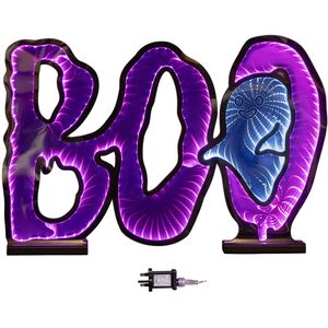 60cm Light up Halloween BOO Infinity Decoration with Pink and White LEDs