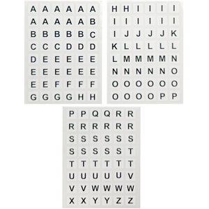 Pack of 144 Black on White A-Z Alphabet 12x12mm Self Adhesive Labels