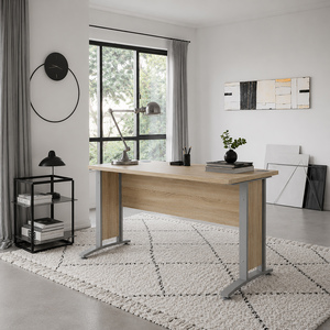 Oak / Silver Grey Legs Prima Desk shot 17554169
