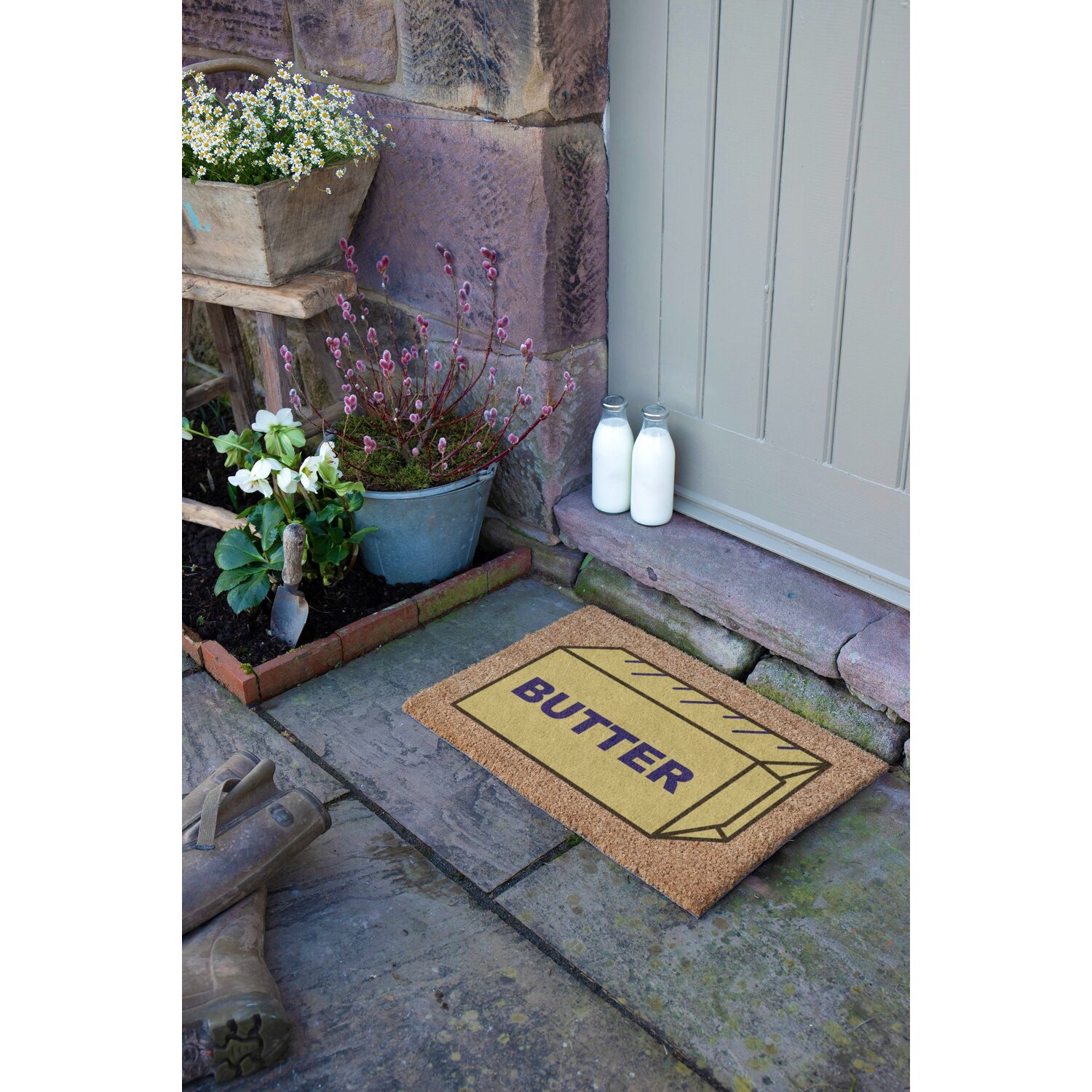 Artsy Mats Butter Block Coir Doormat (60X40cm) - Brown