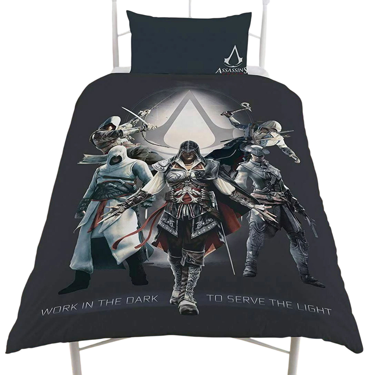 Assassins Creed Reversible Duvet Set - Black/Grey